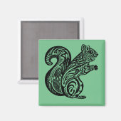 Niedlich Gezeichnet Eichhörnchen Magnet (Vorderseite/Rückseite)