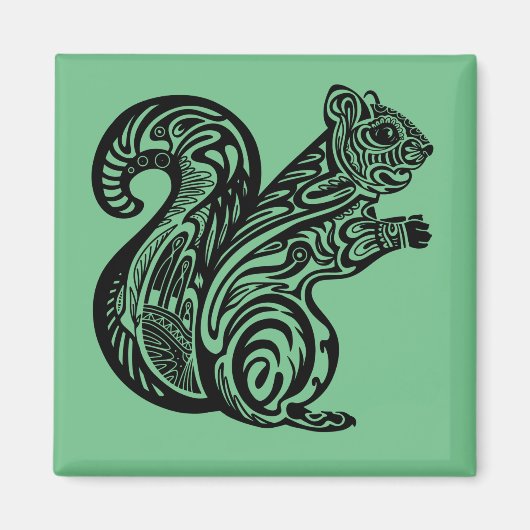 Niedlich Gezeichnet Eichhörnchen Magnet (Vorne)