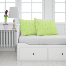 Niedlich Gezeichnet Kid Green Kissen