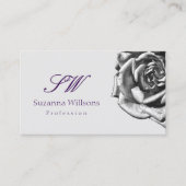 Niedlich Gezeichnet Rose Schlicht Gray Lilac mit I Visitenkarte (Vorderseite)