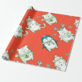 NIEDLICH GEZEICHNET TIERCHRISTMAS GESCHENKPAPIER (Ungerollt)