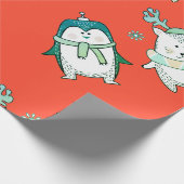 NIEDLICH GEZEICHNET TIERCHRISTMAS GESCHENKPAPIER (Ecke)