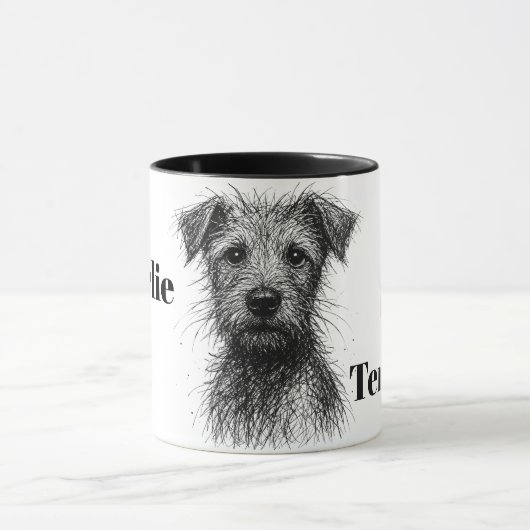 Niedlich gezeichnete Terrier. I Liebe Terriers Per Tasse (Zentrum)