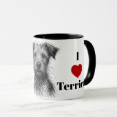 Niedlich gezeichnete Terrier. I Liebe Terriers Per Tasse (VorderseiteRechts)