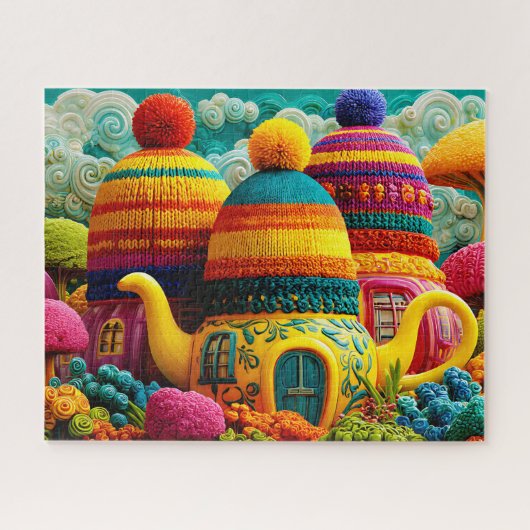 Niedlich gezinkter Fantasy Whimsical Surreal Teapo Puzzle (Horizontal)