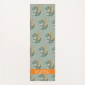 Niedlich gezogener Dinosaurier-Kinderyogamat Yogamatte (Vorderseite)