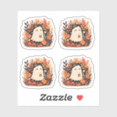 Niedlich Ghost Autumn Floral Halloween Design Akze Aufkleber (Blatt)