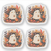 Niedlich Ghost Autumn Floral Halloween Design Akze Aufkleber (Vorderseite)