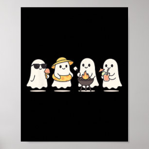 Niedlich Ghost Beach Urlaub SommerHalloween Grille Poster