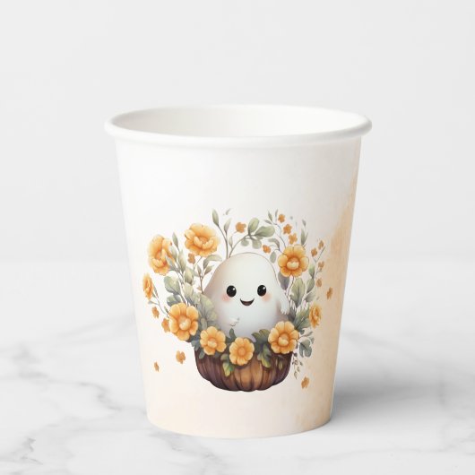 Niedlich Ghost Birthday Pappbecher (Rückseite)