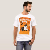 Niedlich Ghost Black Cat Halloween-Party T-Shirt (Vorne ganz)