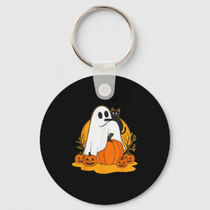 Niedlich Ghost Black Cat Pumpkin Halloween Spooky Schlüsselanhänger