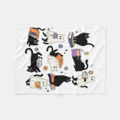 Niedlich Ghost Black Cat Reading Bücher Spooky Hal Fleecedecke (Vorderseite (Horizontal))