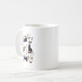 Niedlich Ghost Black Cat Reading Bücher Spooky Hal Kaffeetasse (Vorderseite Links)