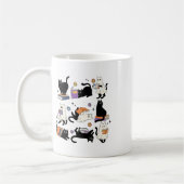 Niedlich Ghost Black Cat Reading Bücher Spooky Hal Kaffeetasse (Links)