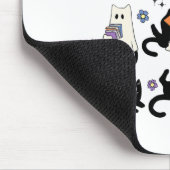 Niedlich Ghost Black Cat Reading Bücher Spooky Hal Mousepad (Ecke)