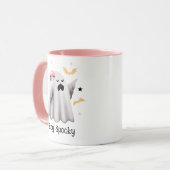 Niedlich Ghost Bleibe Spooky Halloween Tasse (Vorderseite Links)