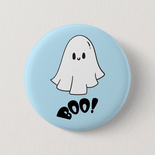 Niedlich Ghost Blue Halloween Spooky One Button (Vorderseite)