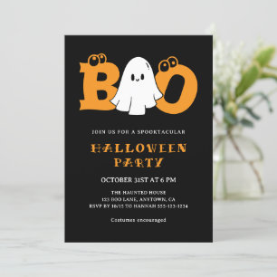 Niedlich Ghost Boo Fun Kinder Halloween-Party Einladung