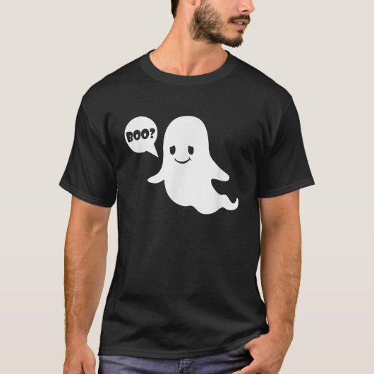 Niedlich Ghost Boo Funny Ghost Image Halloween Kos T-Shirt (Vorderseite)