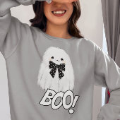 Niedlich Ghost Boo Furry Halloween Sweatshirt
