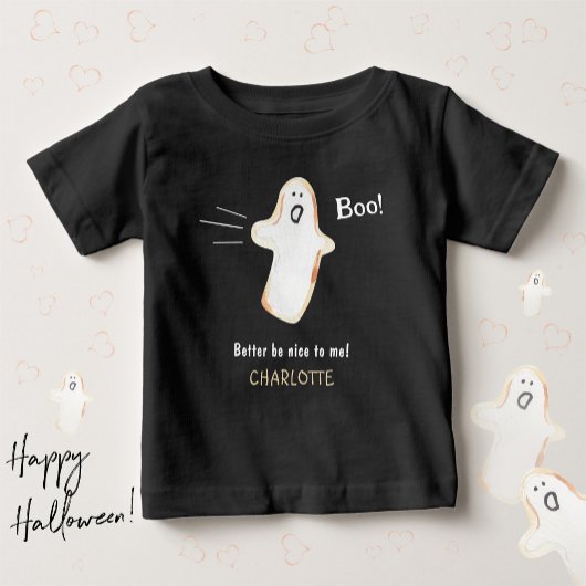Niedlich Ghost 'Boo'! Halloween Baby T-shirt