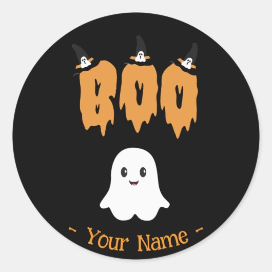 Niedlich Ghost Boo Halloween Big Sticker (Vorderseite)
