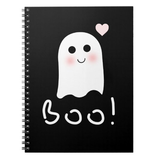 Niedlich Ghost Boo Happy Halloween-Notebook Notizblock (Vorderseite)