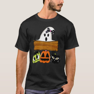 Niedlich Ghost Boo Pumpkin Baby Girl Halloween Kos T-Shirt