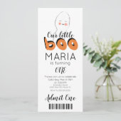 Niedlich Ghost Boo Ticket Style Party Einladung (Stehend Vorderseite)