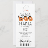 Niedlich Ghost Boo Ticket Style Party Einladung (Vorderseite)