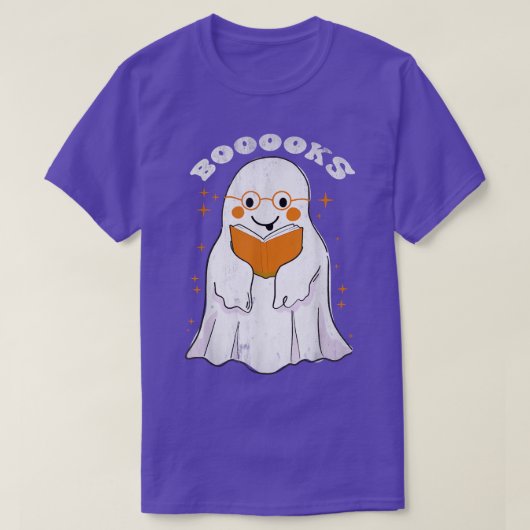 Niedlich Ghost Book Buoks Halloween Reading Teache T-Shirt (Design vorne)