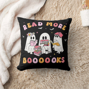 Niedlich Ghost Book Lesen Sie mehr Bücher Funny Te Kissen