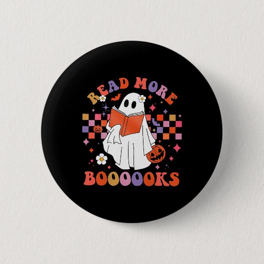 Niedlich Ghost Book Read more Bücher Funny Teacher Button (Vorderseite)