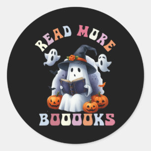 Niedlich Ghost Book Read more Bücher Funny Teacher Runder Aufkleber