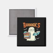 Niedlich Ghost Book Reading Booooks Halloween Lehr Magnet (Vorderseite/Rückseite)