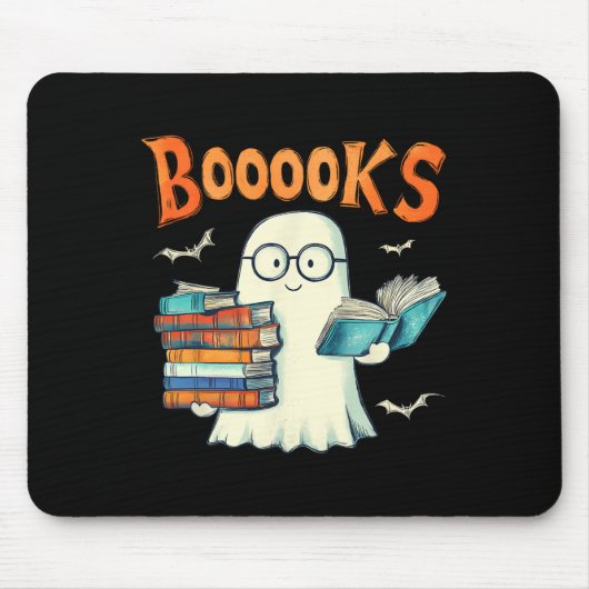 Niedlich Ghost Book Reading Booooks Halloween Lehr Mousepad (Vorne)