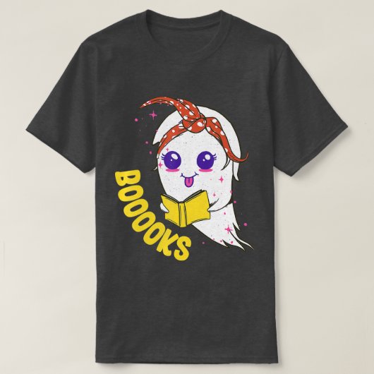 Niedlich Ghost Book Reading für Lehrer - Bücherhal T-Shirt (Design vorne)