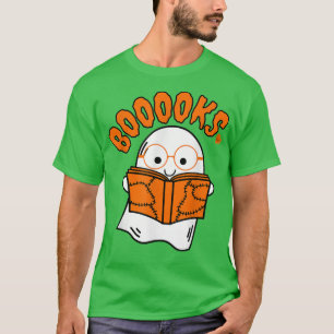 Niedlich Ghost Book Reading Halloween Teacher Kost T-Shirt