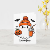Niedlich Ghost Bougie Ghost Boo-jee Halloween Karte (Gelbe Blume)