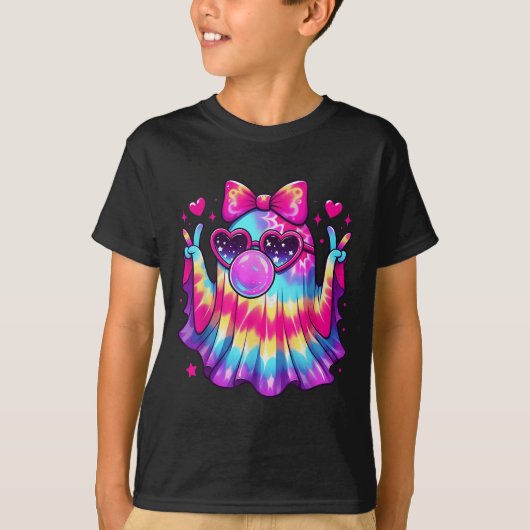 Niedlich Ghost Bubble Gum Coquette Bow Halloween C T-Shirt (Vorderseite)