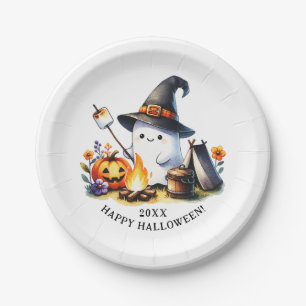Niedlich Ghost Camping Happy Halloween Pappteller
