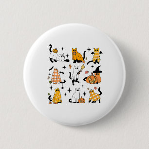 Niedlich Ghost Cat Funny Halloween Outfit Kostüme  Button