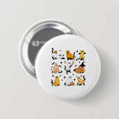 Niedlich Ghost Cat Funny Halloween Outfit Kostüme Button (Vorne & Hinten)