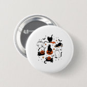 Niedlich Ghost Cat Funny Halloween Outfit Kostüme  Button (Vorne & Hinten)
