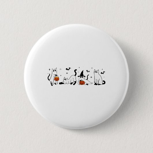 Niedlich Ghost Cat Funny Halloween Outfit Kostüme Button (Vorderseite)