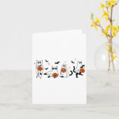 Niedlich Ghost Cat Funny Halloween Outfit Kostüme Karte (Gelbe Blume)