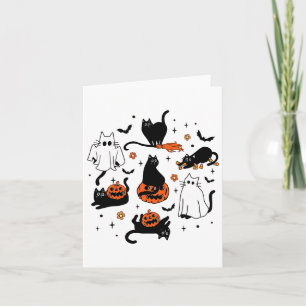 Niedlich Ghost Cat Funny Halloween Outfit Kostüme  Karte