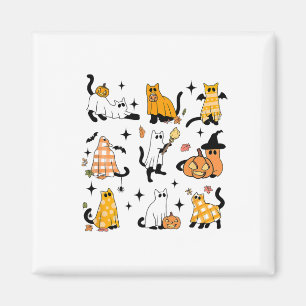 Niedlich Ghost Cat Funny Halloween Outfit Kostüme  Magnet