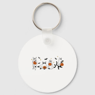 Niedlich Ghost Cat Funny Halloween Outfit Kostüme Schlüsselanhänger